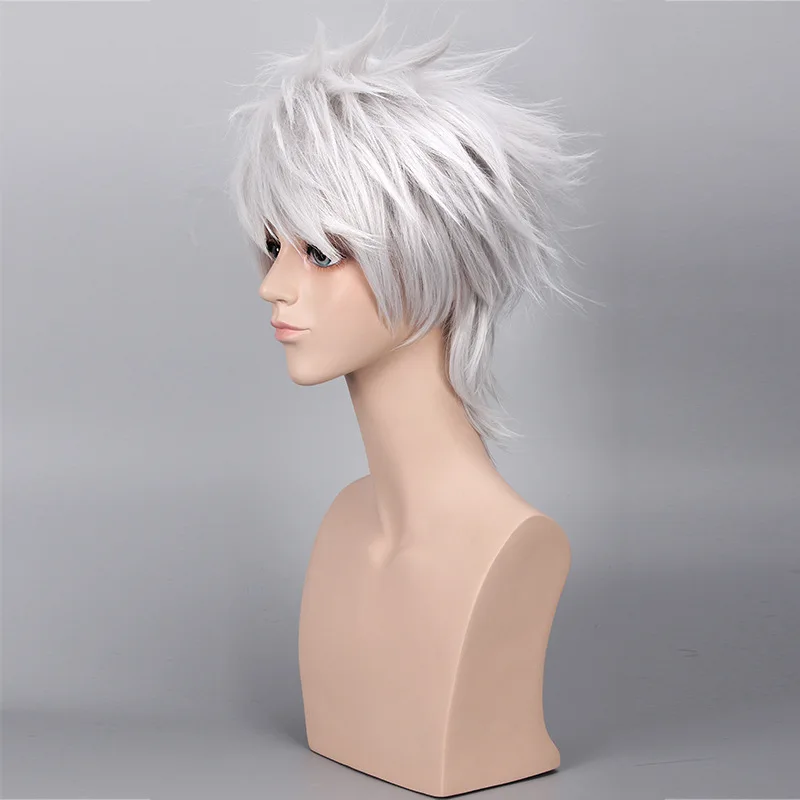 Аниме парик Наруто Темный Какаши Серебряный короткий для студенческой вечеринки