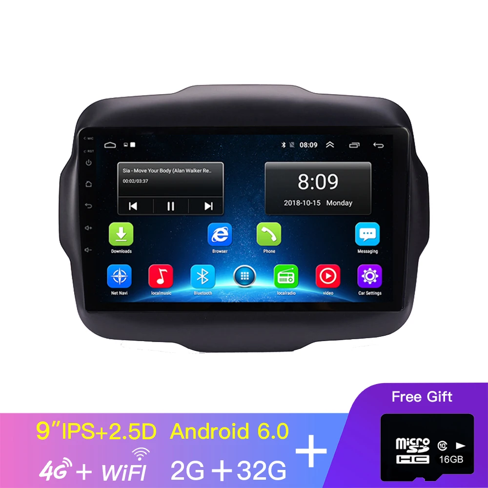 2G 32G with 4G EKIY " ips Автомагнитола Android Центральный Мультимедиа для Jeep Renegade стерео Avto No 2din Navi навигация gps плеер - Цвет: 2G 32G with 4G
