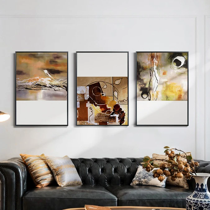 Modern Canvas Painting Decorative Poster and Print Living Room Fashion Wall Art Picture Bedroom Golden Abstract Decor for Home | Дом и сад