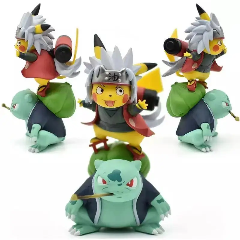Modelo de figuras de acci&oacute;n de Pok&eacute;mon popikachu, Bulbasaur, Cosplay, Uchiha Sasuke, Colecci&oacute;n Kawaii, regalo para ni&ntilde;os-0
