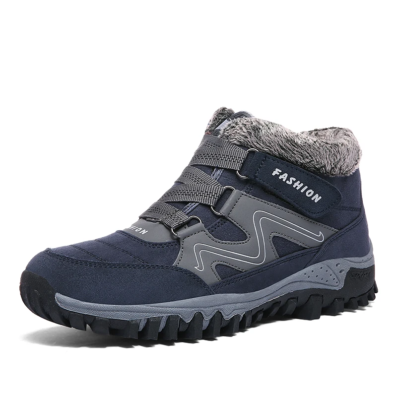 

Winter Non Slip Outdoor HikingShoes Suede Leather Women Men Tactical Boots Fur Warm Plush Trekking Snow Boots Ankle Sneakers