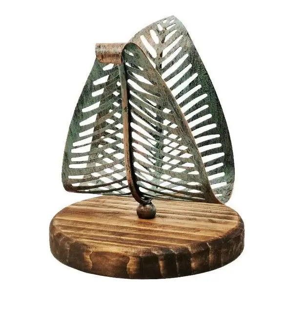 Винтажный держатель для салфеток в виде листьев, подставка для салфеток, металлическая художественная ремесло, украшение дома, отель, ресторан, настольный кафе, украшения, подарок