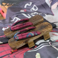 whoholl geta japanese wood slippers clogs shoes for man women unisex summer slippers indoor outdoor cosplay shoes