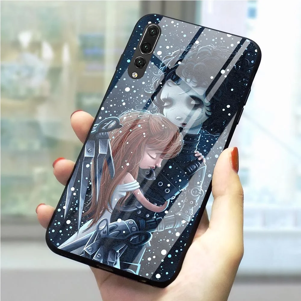 Закаленное стекло Эдварда Scissorhands чехол для телефона MATE 20 PRO Чехол P10 P20 LITE P30 Pro P Smart