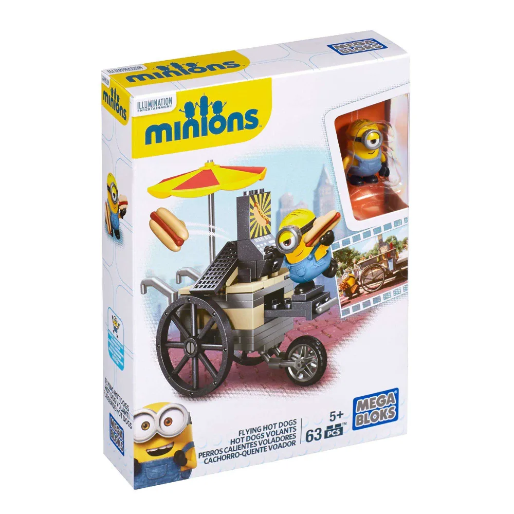 Mega Bloks Миньоны летающие хот-доги 63 шт./pzs -5 лет Детские игрушки праздник