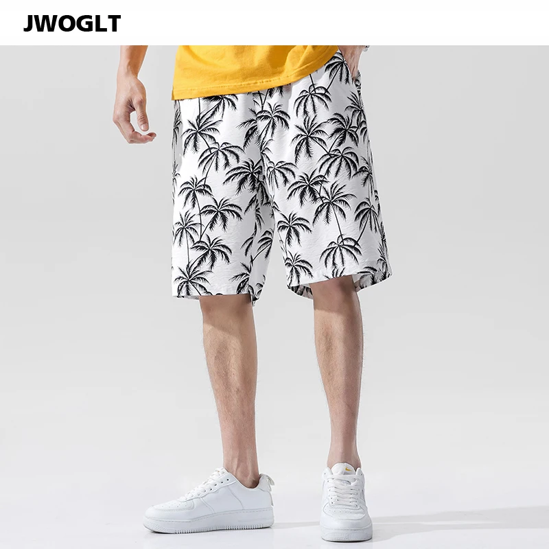 Мужские пляжные шорты-бермуды летние свободные шорты с принтом тропического