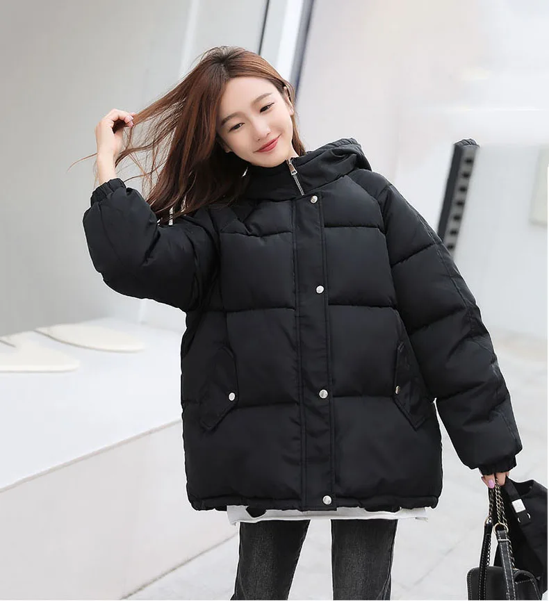 

Shipped within 12h Women's Winters Coats 2020 Hooded Winter Bomber Jackets Women Thick Quited Cotton Parka Oversize Loose Jacket