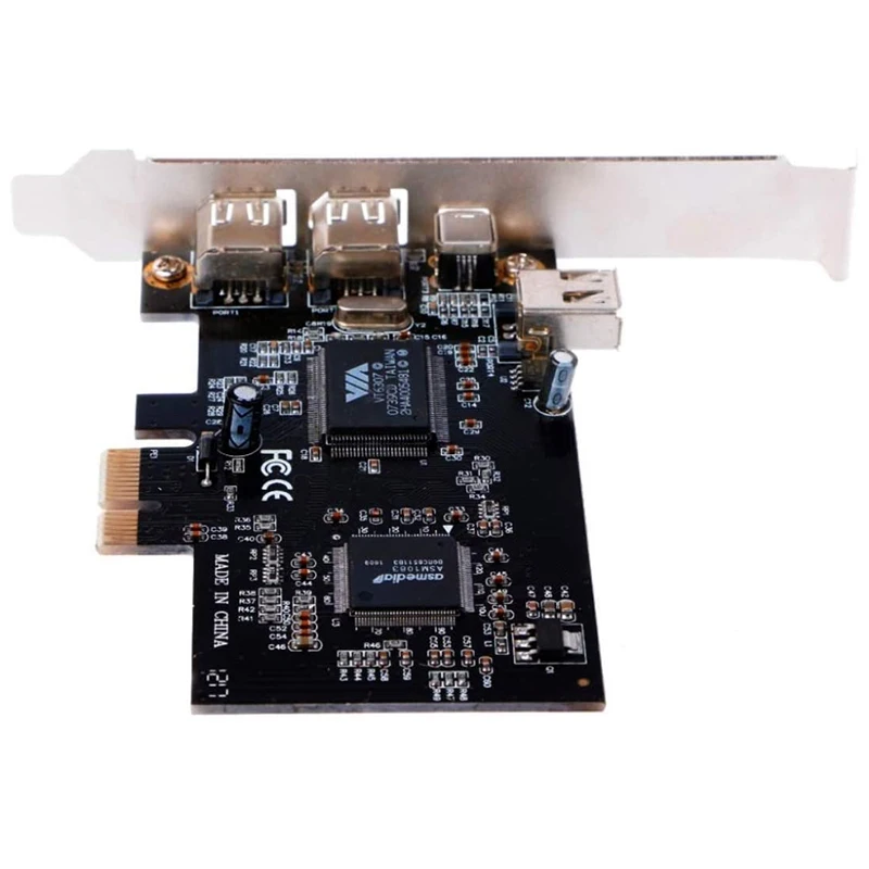 Плата PCIe Firewire для контроллера Windows 10 IEEE 1394 PCI Express 4 порта (3x6 контактов и 1x4 контакта)