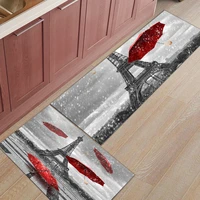 2pcsset paris red tower umbrella floor mat kitchen floor mats for living rooms door mats entrance decor floor rug carpet