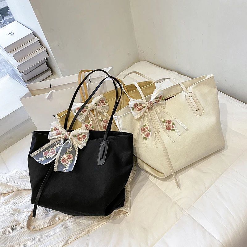 

Designer Bag Women 2021 Canvas Tote Shoulder Blanc Sac En Toile Torebka Damska Duza Shopping Beach Travel Bolsos Grandes Casual