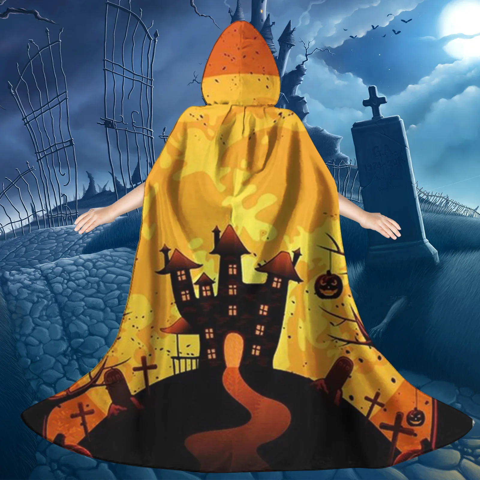 

Halloween Prefect Gift to Children Colorful Fashion Hooded Cloak Birthday Parties Masquerades Suppies Clothes Medieval Cape Robe