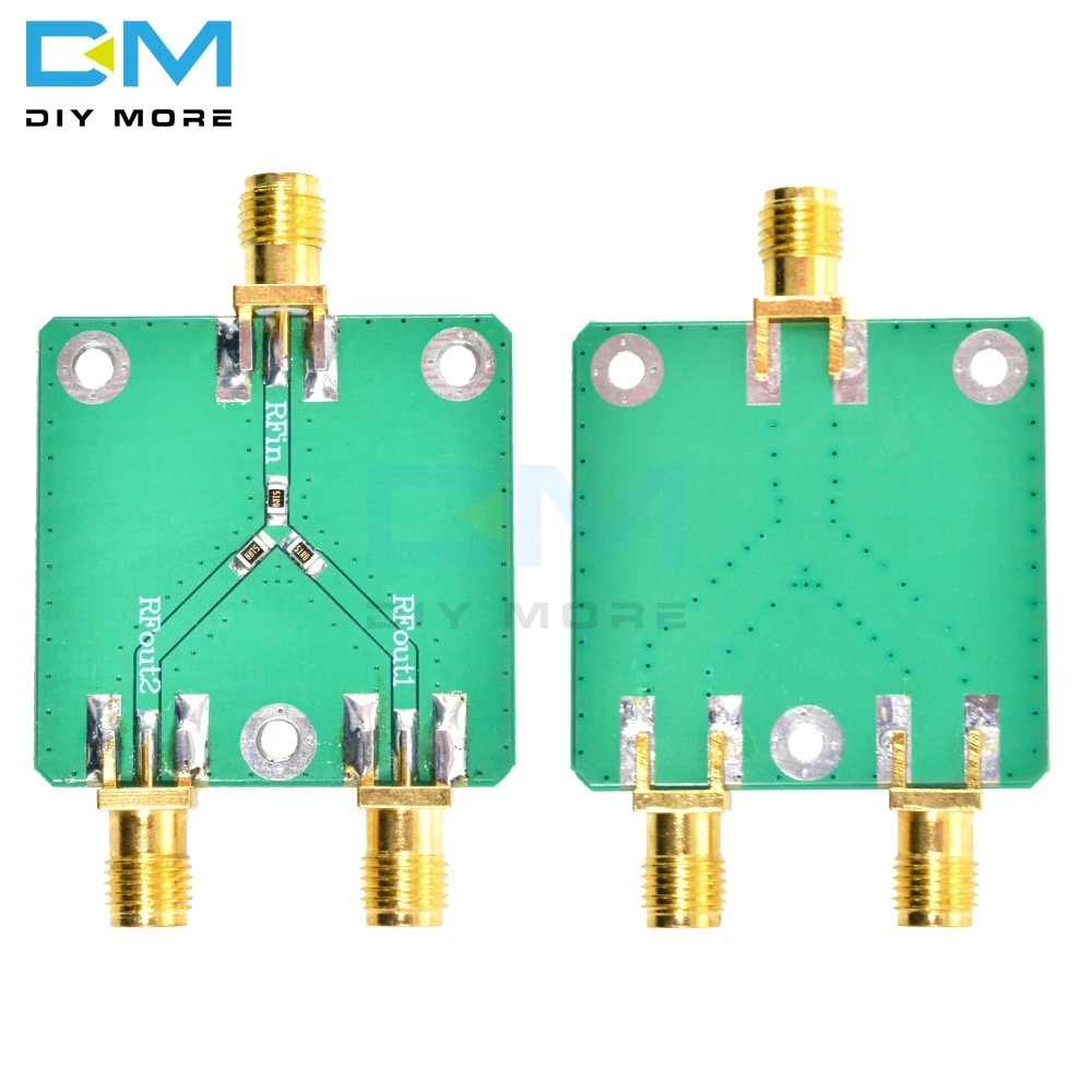 RF Power Splitter DC-5GHz RF Microwave Resistance Power Divider Splitter 1 to 2 Combiner SMA Radio Frequency Divider 33*33mm