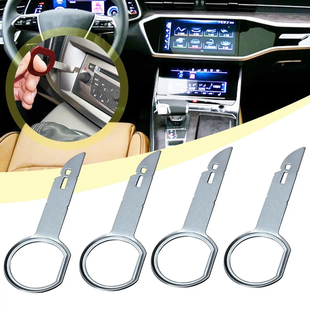 4pcs Car Radio Removal Disassembly Tool for Suzuki Swift Grand Vitara Sx4 Jimny Jeep Wrangler Renegade Volvo XC60 | Автомобили и