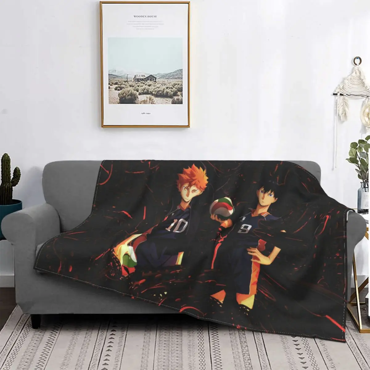 

Haikyuu Shoyo Hinata Sports Comics Blanket Flannel Decoration Partner Portable Home Bedspread