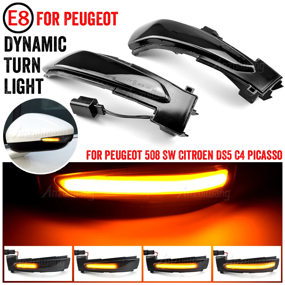 

Side Mirror Indicator Repeater Lamp LED Dynamic Turn Signal Light 6325J4 6325J5 For Peugeot 508 For Citroen DS5 C4 2010-2016