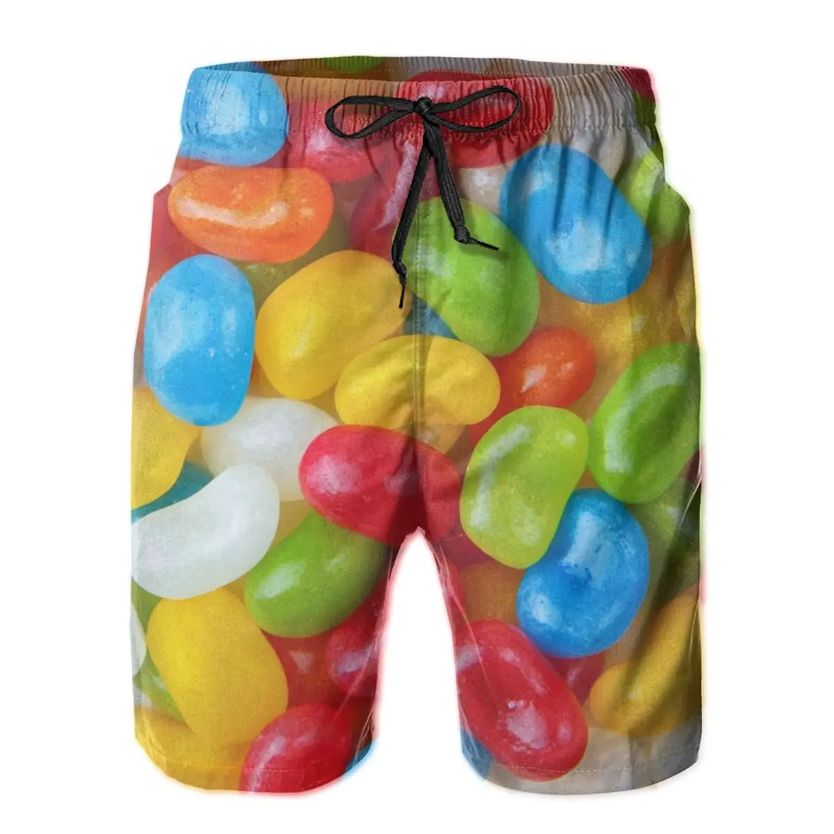 

Summer Men Causal Shorts Breathable Quick Dry Funny Novelty Food Full Printed,Sausage Party running Candy Hawaii Pants