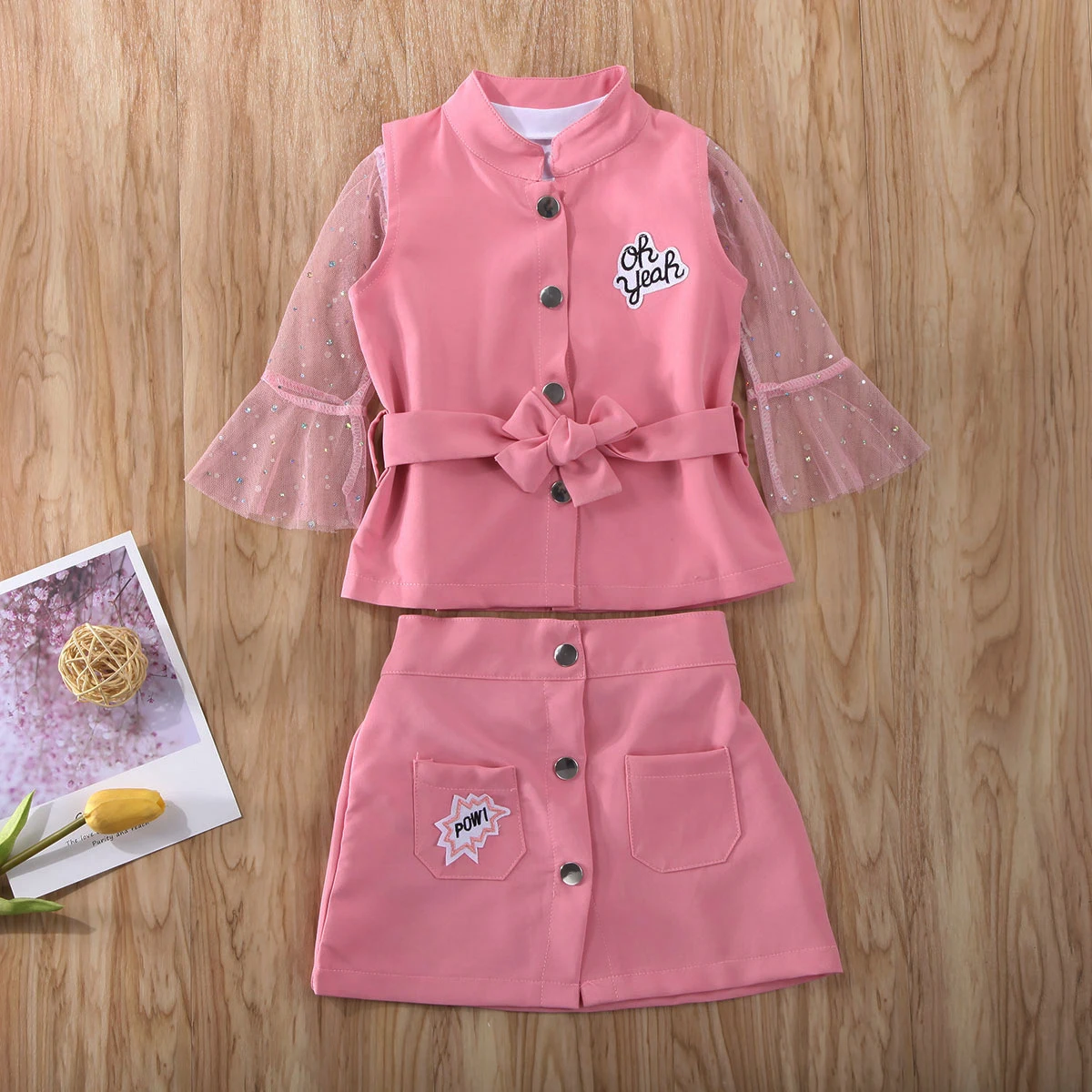 Citgeett/осенне-весенний комплект из 3 предметов для маленьких девочек жилет +