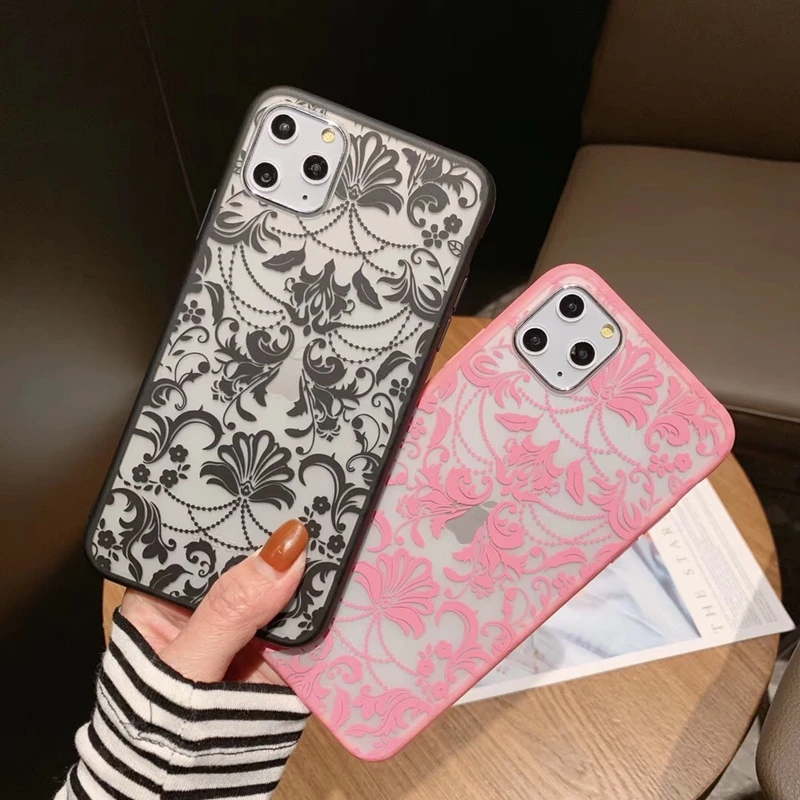 

Sexy Lace Floral Paisley Retro Flower Mandala Henna Phone Case for iphone 11 XR XS Pro Max X 6 S 7 8 Plus Back Cover Coque Gifts