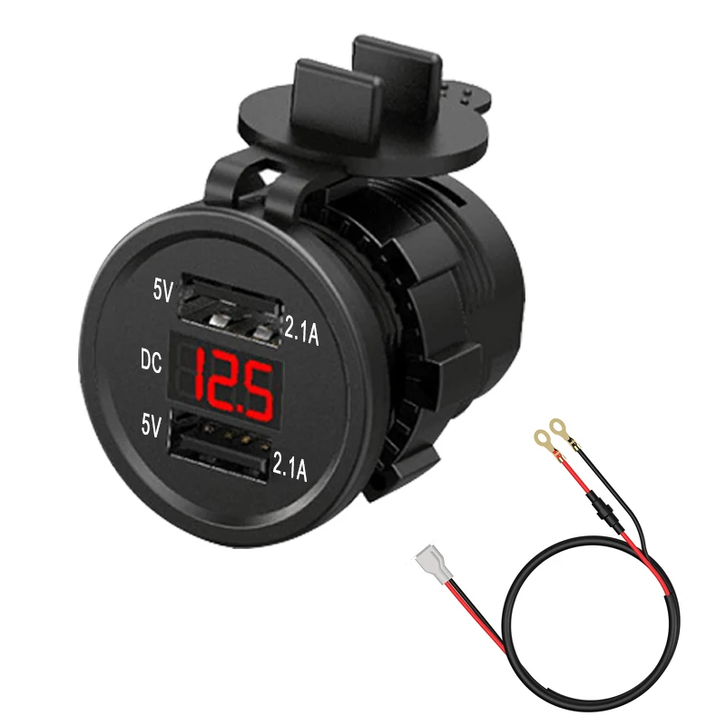 Автомобильный прикуриватель с двумя USB портами 3 1 А 12 24 В + светодиодный цифровой