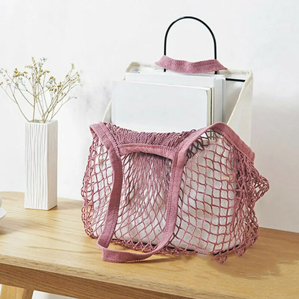 

New Bag Storage bags Foldable Mesh Net Turtle Bag String Bag Reusable Fruit Storage Handbag Totes Large Capacity Grocery Handbag