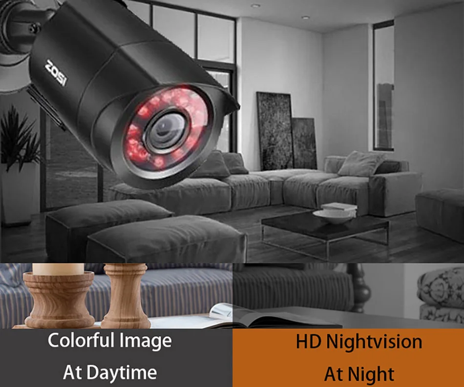 ZOSI 4 шт. Bullet 1080P TVI CCTV видео Водонепроницаемая камера ИК ночного видения 2MP окно CCTV безопасности видеокамера с кабелем для DVR системы