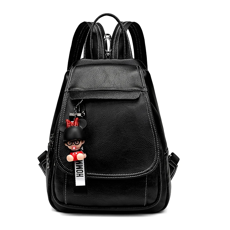 

Женский рюкзак, сумка на плечо, черная кожаная маленькая милая мини-сумка для девушек, Дизайнерская Дорожная мотоциклетная сумка для подгуз...