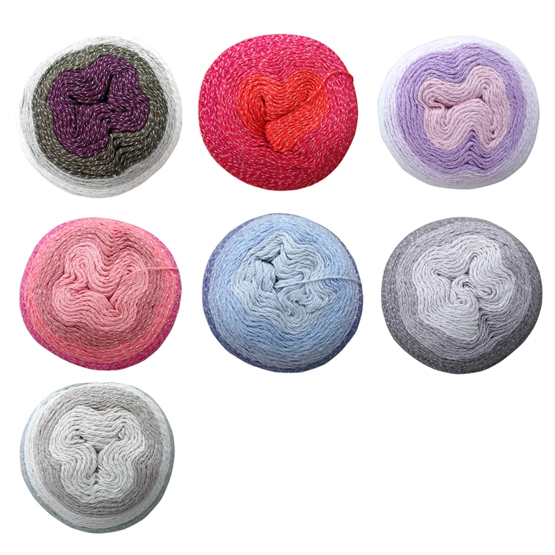 QZLKNIT 200 г/мяч яркая шелковая хлопковая пряжа весна и лето для вязания крючком