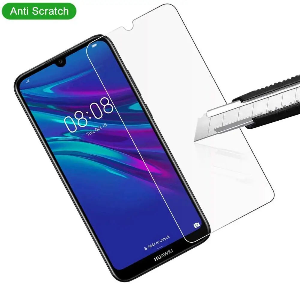 2pcs tempered glass for huawei y5 y6 y7 prime pro y9 2019 glass screen protector on for huawei p smart z 2019 protective film free global shipping
