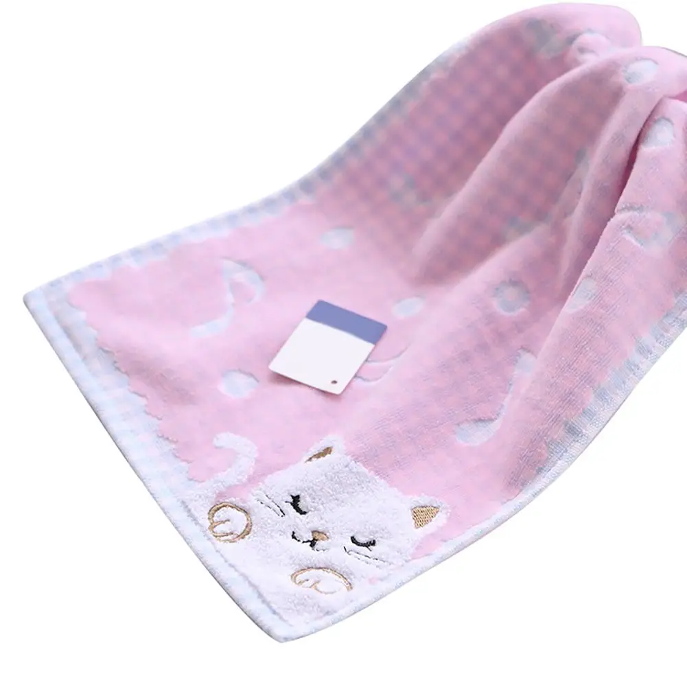 

Bathroom Kitchen Children Kids Kitten Cotton Absorbent Soft Face Washing Towel