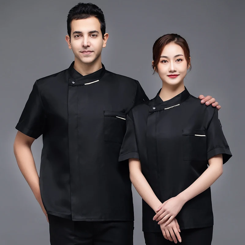Ресторанная кухонная куртка с коротким рукавом для мужчин и женщин униформа шеф