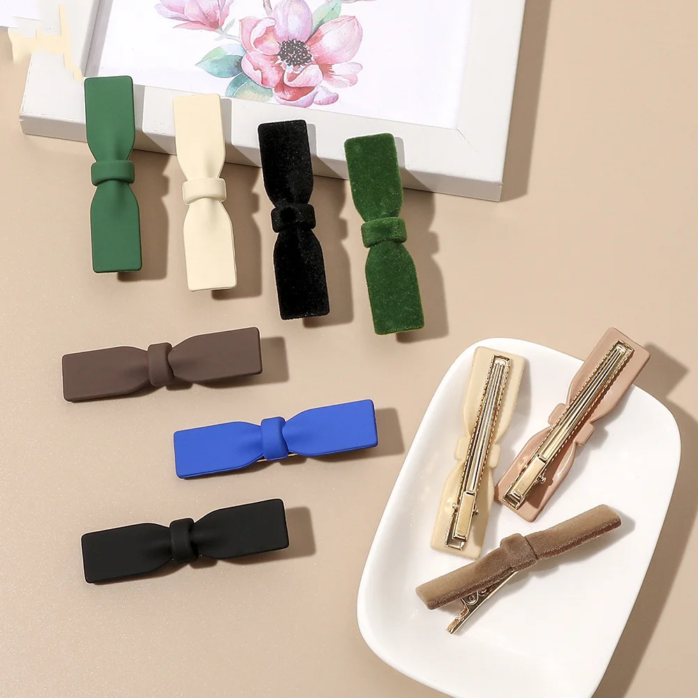 

НОВЫЕ шикарные элегантные флокированные заколки однотонные мини заколки для волос аксессуары для женщин и девочек головной убор заколки г...