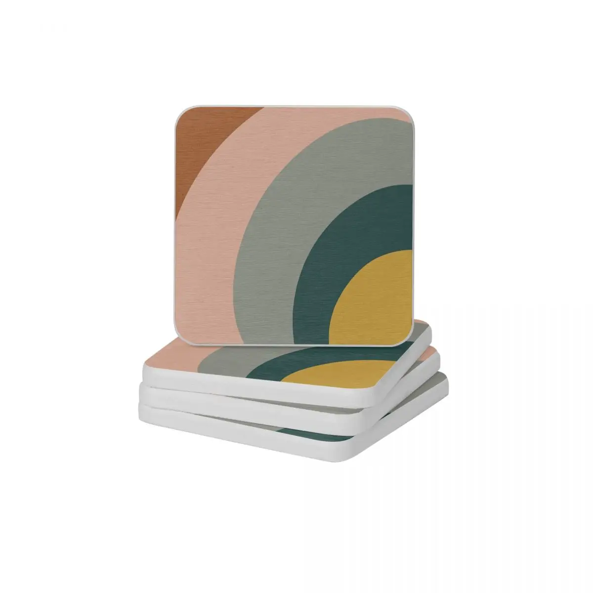 

Sound Waves Minimalist Pattern Diatomite Square Round Shape Coaster Eco-friendly Cup Bonsai Mat Soap Toothbrush Pad 10x10cm