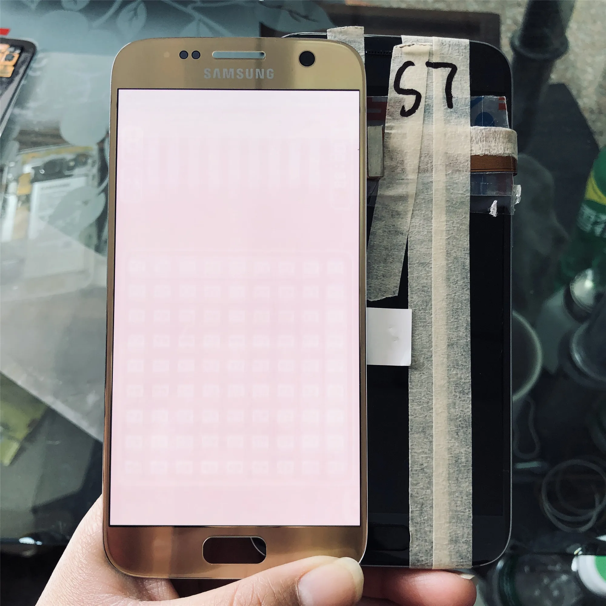 Оригинальный SUPER AMOLED 5 1 &quotс жидкокристаллическим дисплеем Burn Shadow для SAMSUNG Galaxy S7 G930