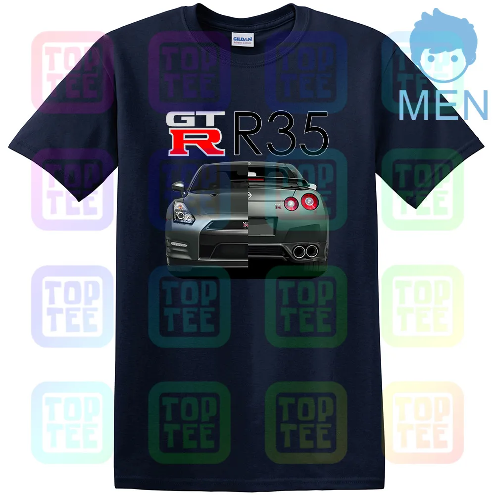 Тёмно-синий NISSAN GTR Skyline R35 R32 R33 R34 двигатель Замена значок турбо футболка - Цвет: Тёмно-синий