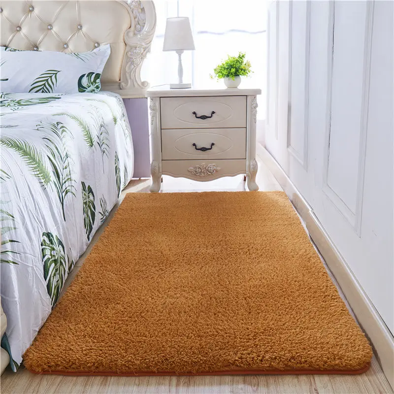 Утолщенный мягкий ковер коврик с длинными волосами ворсистый для украшения дома