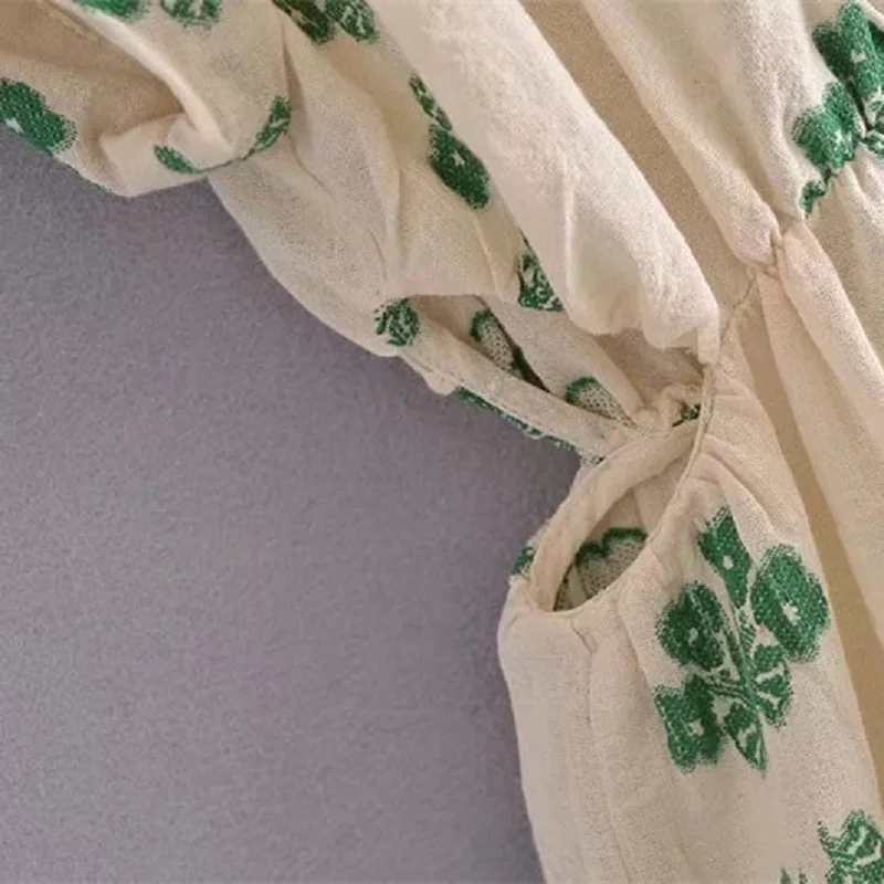 Траф Летнее белое платье с цветочным рисунком женское длинное женские платья