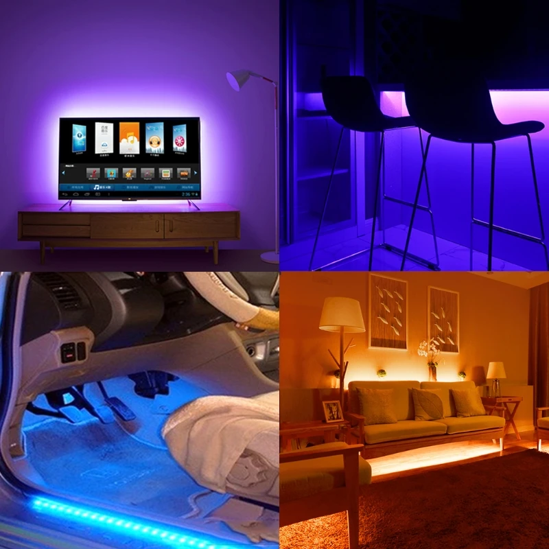 OOTDTY Новый 1 м 4 5 В водонепроницаемый 5050 RGB аккумулятор 30 светодиодный/м гибкий
