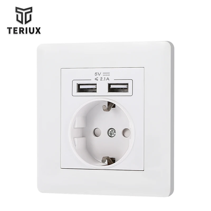 Евророзетка Утопленная два USB 86 видов