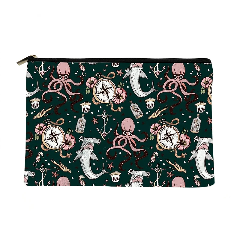 

Women Dark Sea Creature Printed Make up bag Fashion Women Cosmetics Organizer Bag for Travel Colorful Storage Bag for Lady Bag