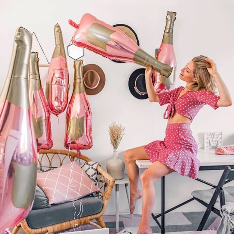 1 шт. розовое золото для вечеринки бутылка шампанского винные шары комплект