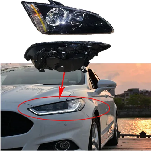 

Фары для автомобиля Ford Focus MK2 2004-2008 спортивный автомобиль DRL Габаритные огни налобный фонарь светодиодный лампы Противотуманные фары, аксесс...