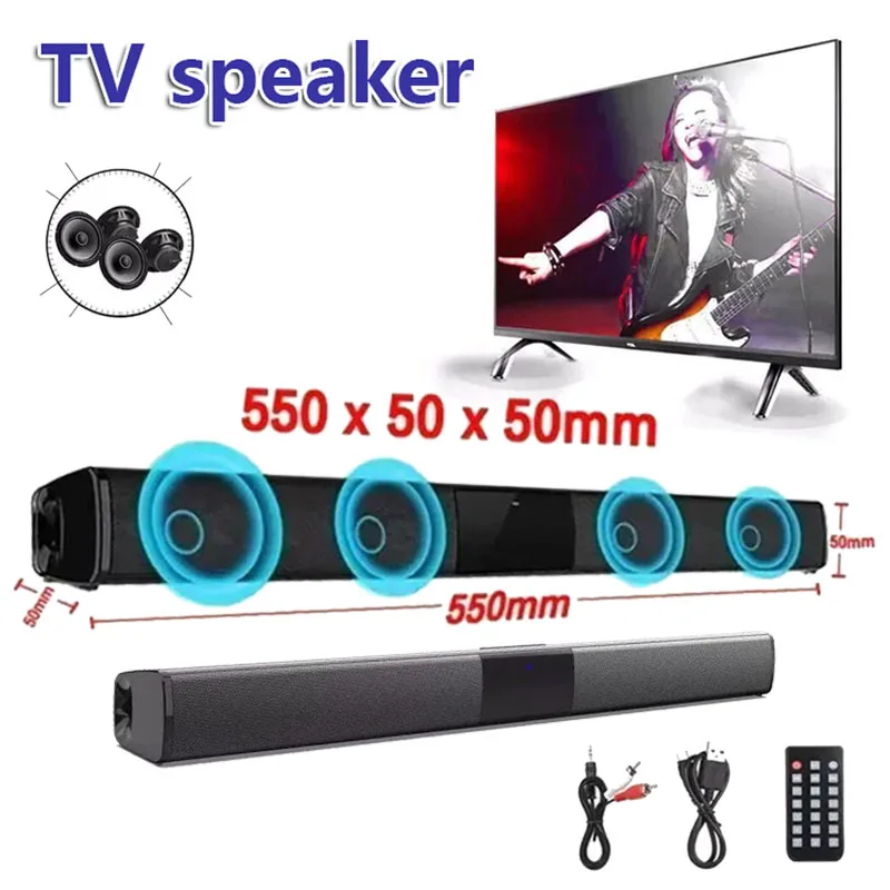 

TV Soundbar Bluetooth Home Theater Speaker Stereo boombox Bass Sound bar subwoofer Column Support Som Computer Speakers