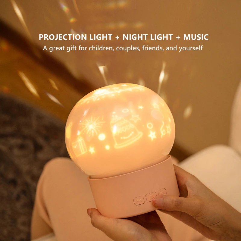 

LED Night-Light Music Projector Rotating Night-lamp USB Sleep Lantern Colorful Bedside Lamp Room Decoration Kids Festival Gifts