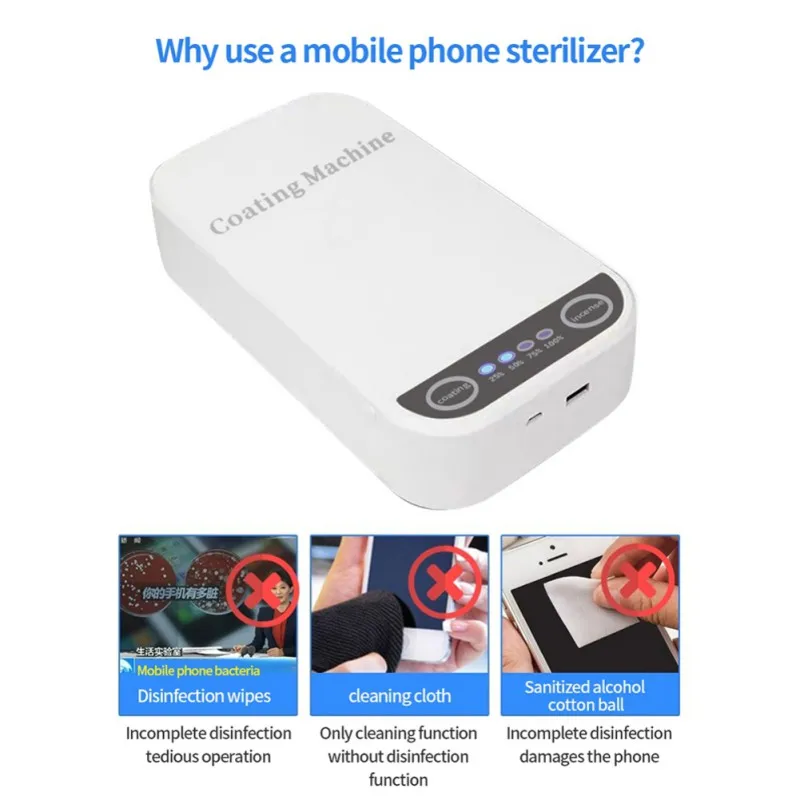 

Newest UV Light Phone Sterilizer Jewelry Box Phones Cleaner Personal Disinfectant Disinfection Cabinet With Aromatherapy 5V