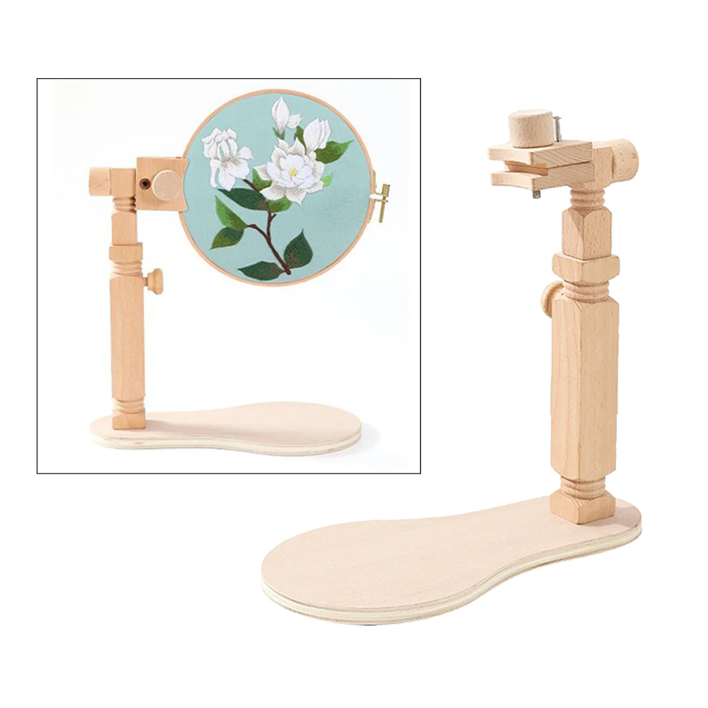 Max Dia-Aro de bordado de 40cm, marco de punto de cruz con rotaci&oacute;n de 360 grados, soporte de vuelta de bordado de madera ajustable, aro de punto de cruz artesanal-3