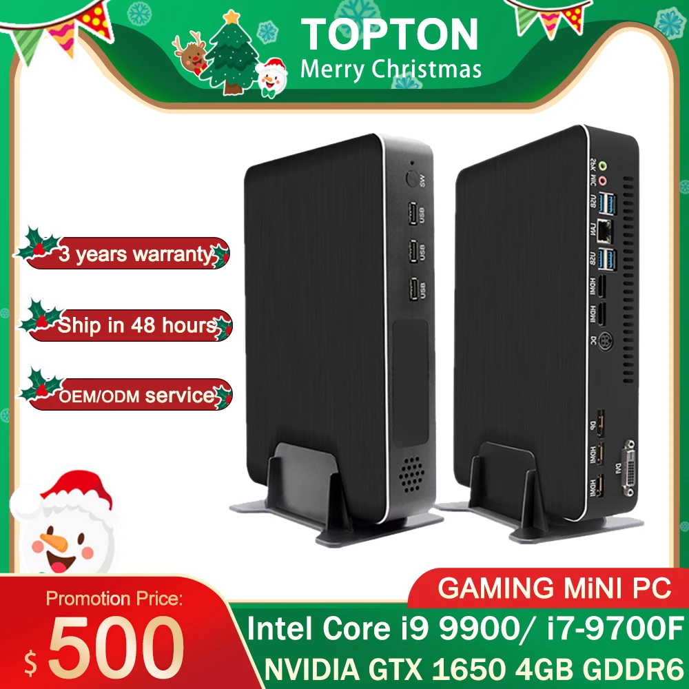 2020 мини игровая настольных ПК уровень i9-9900 i7-9700F i5-9400F GTX1050TI 4G GPU Win10 микро ЭВМ NVMe 2 *