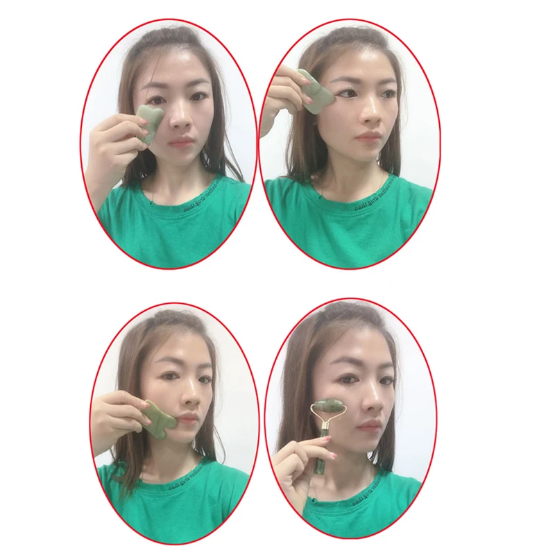 3 шт. 100% природного камня нефрита гуаша инструмент массаж спа терапии лицевой