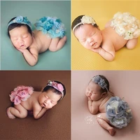 2021 newborn photography props clothing headwear hairband round flowers flower cushion for baby photo prop accessories