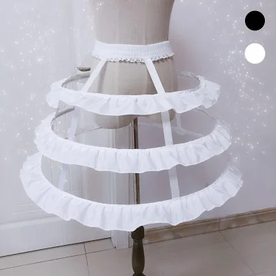 

Gothic Lolita Dress Vintage Girl Daily Birdcage Fishbone Bustle Easy-matching Cute Hollow Out White Skirt