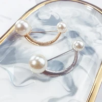 artificial pearl brooch pins anti exposure neckline safety pins sweater shawl clips for wedding decorations